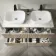 Crete Fluted Apex Oak Double Wall Hung Drawer Vanity with Marble Top & Curved Basin 1200mm