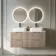 Crete Fluted Apex Oak Double Wall Hung Drawer Vanity with Marble Top & Marin Basin 1200mm