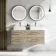 Elba Dawn Oak Double Wall Hung Drawer Vanity with Marble Top & Cody Basin 1200mm