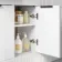 Sicily Fluted Coastal White Side Cabinet Unit 300mm - Black Accents