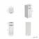 Sicily Fluted Coastal White Side Cabinet Unit 300mm - Black Accents