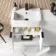 Sicily Fluted Coastal White Vanity with Semi Recessed Basin 600mm - Black Accents
