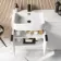 Sicily Fluted Coastal White Combination Vanity Basin and Houston Toilet 1200mm - Black Accents - Left Handed