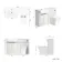 Sicily Fluted Coastal White Combination Vanity Basin and Houston Toilet 1200mm - Black Accents - Left Handed