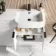 Sicily Fluted Coastal White Basin Vanity and Back To Wall Toilet Unit 1200mm (Excludes Toilet) - Black Accents - Right Handed