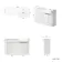 Sicily Fluted Coastal White Basin Vanity and Back To Wall Toilet Unit 1200mm (Excludes Toilet) - Black Accents - Right Handed