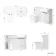 Sicily Fluted Coastal White Combination Vanity Basin and Tucson Toilet 1200mm - Black Accents - Right Handed