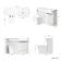 Sicily Fluted Coastal White Combination Vanity Basin and Houston Toilet 1200mm - Black Accents - Right Handed
