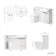 Sicily Fluted Coastal White Combination Vanity Basin and Boston Toilet 1200mm - Black Accents - Right Handed