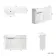 Sicily Fluted Coastal White Basin Vanity with Marble Top & Back To Wall Unit 1200mm (Excludes Toilet) - Black Accents