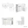 Sicily Fluted Coastal White Combination Vanity Basin with Marble Top & Boston Toilet 1200mm - Black Accents