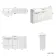 Sicily Fluted Coastal White Combination Vanity Basin 1500mm (Excludes Toilet) - Black Accents