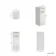 Sicily Fluted Coastal White Side Cabinet Unit 300mm - Brushed Brass Accents