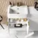 Sicily Fluted Coastal White Vanity with Semi Recessed Basin 600mm - Brushed Brass Accents