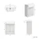 Sicily Fluted Coastal White Vanity with Semi Recessed Basin 600mm - Brushed Brass Accents