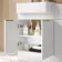 Sicily Fluted Coastal White Basin Vanity and Back To Wall Toilet Unit 1200mm (Excludes Toilet) - Brushed Brass Accents