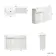 Sicily Fluted Coastal White Basin Vanity and Back To Wall Toilet Unit 1200mm (Excludes Toilet) - Brushed Brass Accents