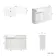 Sicily Fluted Coastal White Basin Vanity and Back To Wall Toilet Unit 1200mm (Excludes Toilet) - Brushed Brass Accents - Left Handed