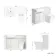 Sicily Fluted Coastal White Combination Vanity Basin and Houston Toilet 1200mm - Brushed Brass Accents - Left Handed