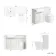 Sicily Fluted Coastal White Combination Vanity Basin and Boston Toilet 1200mm - Brushed Brass Accents - Left Handed