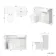 Sicily Fluted Coastal White Combination Vanity Basin and Tucson Toilet 1200mm - Brushed Brass Accents - Right Handed