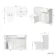 Sicily Fluted Coastal White Combination Vanity Basin and Houston Toilet 1200mm - Brushed Brass Accents - Right Handed