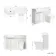 Sicily Fluted Coastal White Combination Vanity Basin with Marble Top & Houston Toilet 1200mm - Brushed Brass Accents