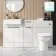 Sicily Fluted Coastal White Combination Vanity Basin and Aruba Toilet 1500mm - Brushed Brass Accents