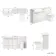 Sicily Fluted Coastal White Combination Vanity Basin and Aruba Toilet 1500mm - Brushed Brass Accents