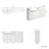 Sicily Fluted Coastal White Combination Vanity Basin with Marble Top 1500mm (Excludes Toilet) - Brushed Brass Accents