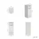 Sicily Fluted Coastal White Side Cabinet Unit 300mm - Chrome Handles