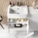 Sicily Fluted Coastal White Vanity with Semi Recessed Basin 600mm - Chrome Handles