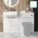 Sicily Fluted Coastal White Basin Vanity and Back To Wall Toilet Unit 1200mm (Excludes Toilet) - Chrome Handles
