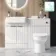 Sicily Fluted Coastal White Combination Vanity Basin and Miami Toilet 1200mm - Chrome Handles