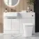 Sicily Fluted Coastal White Combination Vanity Basin and Houston Toilet 1200mm - Chrome Handles- Left Handed