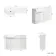 Sicily Fluted Coastal White Basin Vanity with Marble Top & Back To Wall Unit 1200mm (Excludes Toilet) - Chrome Handles