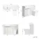 Sicily Fluted Coastal White Combination Vanity Basin with Marble Top & Houston Toilet 1200mm - Chrome Handles