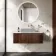 Malta Fluted Black Walnut Wall Hung Drawer Vanity with Marble Top 1000mm - Excludes Counter Top Basin