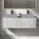 Malta Fluted Coastal White Double Wall Hung Drawer Vanity with Marble Top 1200mm - Excludes Counter Top Basin