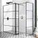 Munich Matt Black Grid 8mm Walk In Shower Enclosure 1400mm & 800mm Glass with Pivotal Return Panel