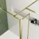 Munich Brushed Brass Framed 8mm Walk In Shower Enclosure 1400mm & 800mm Glass with Return Panel