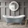 Tonbridge 1600mm Dove Grey Roll Top Bath - Grey Ball Feet