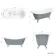 Tonbridge 1600mm Dove Grey Roll Top Bath - Grey Ball Feet