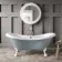 Tonbridge 1600mm Dove Grey Roll Top Bath - White Claw Feet