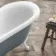 Tonbridge 1600mm Dove Grey Roll Top Bath - White Claw Feet