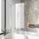L Shaped 1600 Shower Bath with Front Panel & 4mm Fixed Screen - Left Handed