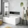 Dover 1500x750 Keyhole Shower Bath & 6mm Easy Clean Matt Black Framed Bath Screen