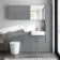 Harper Stone Grey Side Cabinet Unit 300mm - Brushed Brass Accents