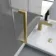 Harper Stone Grey Wall Hung Cabinet 600x300mm - Brushed Brass Accents