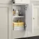 Monaco Chalk White Side Cabinet Unit 300mm - Brushed Brass Accents
